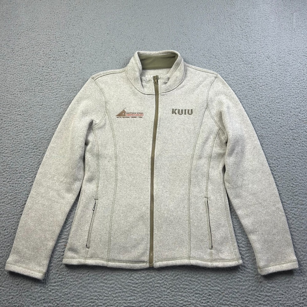 KUIU Women's Beige Base Camp High Loft Fleece Full Zip Jacket Hunting Large